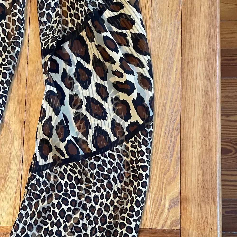 Vintage Federico Porta Scarf Made in Italy Leopard Animal Print Oblong Wrap